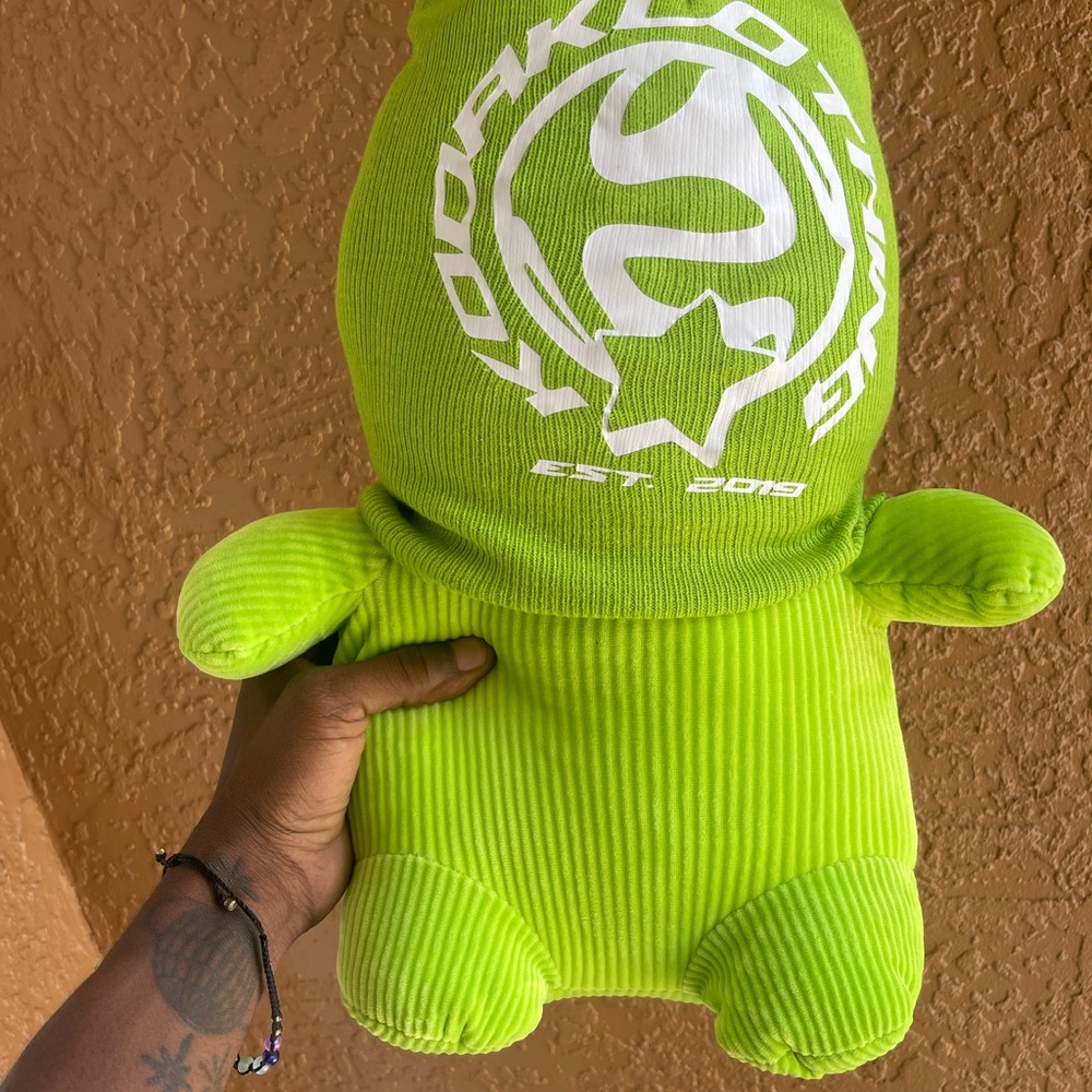 Lime Green beanie KK logo, plush toy not included